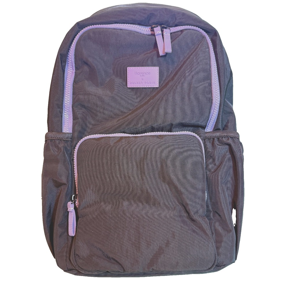 Delsey Paris Florence by Mills Black w/Purple Trim Freshstart Ladies Backpack 17